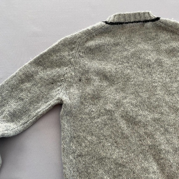 Robert Scott Ltd Sweater Size 34 Pure Shetland Wool Grey Bear Vintage Rare - Picture 8 of 11